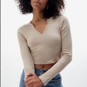 Pacsun Basics Cropped Notch Long Sleeve